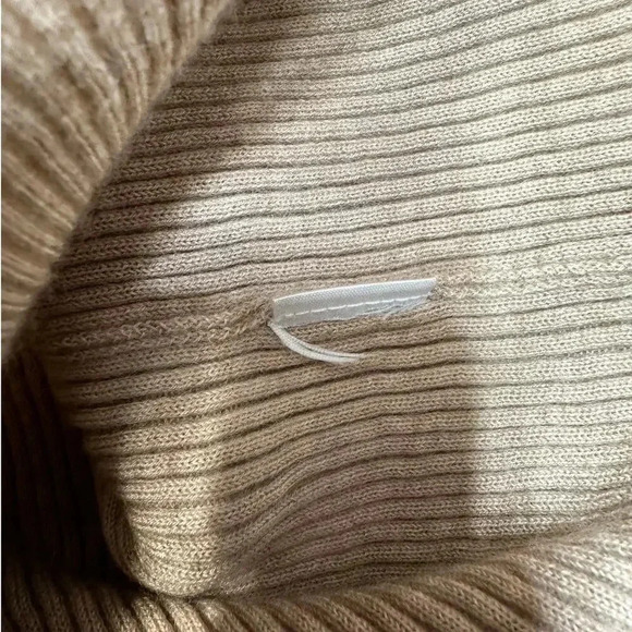 Vineyard Vines 100% Cashmere Tan & Navy Stripe Ribbed Nock Neck Sweater - XS - Picture 11 of 11